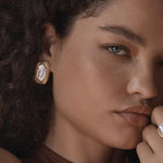 Geometric Baroque Pearl Square Earrings - floysun