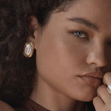 Geometric Baroque Pearl Square Earrings - floysun