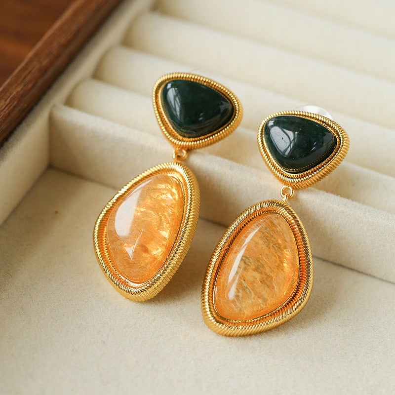 Geometric Color - Block Stone Earrings - floysun