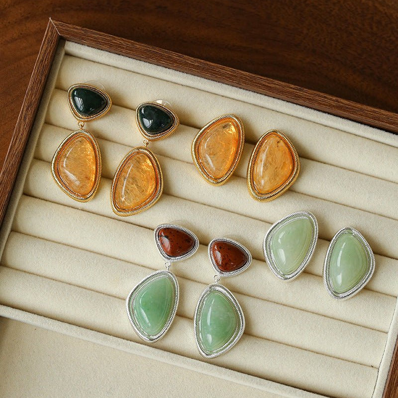 Geometric Color - Block Stone Earrings - floysun