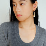 Geometric Cone Pearl & Red Agate Drop Earrings - floysun