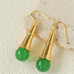 Geometric Cone Pearl & Red Agate Drop Earrings - floysun