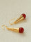 Geometric Cone Pearl & Red Agate Drop Earrings - floysun