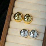 Geometric Cubic Zirconia Polished Metallic Stud Earrings - floysun