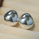 Geometric Cubic Zirconia Polished Metallic Stud Earrings - floysun