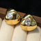 Geometric Cubic Zirconia Polished Metallic Stud Earrings - floysun