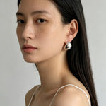Geometric Cubic Zirconia Polished Metallic Stud Earrings - floysun