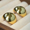 Geometric Cubic Zirconia Polished Metallic Stud Earrings - floysun