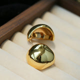 Geometric Cubic Zirconia Polished Metallic Stud Earrings - floysun