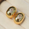 Geometric Cubic Zirconia Polished Metallic Stud Earrings - floysun