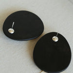 Geometric Ebony Wood & Gold Leaf Earrings - floysun