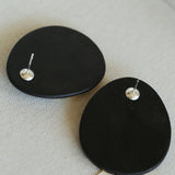 Geometric Ebony Wood & Gold Leaf Earrings - floysun
