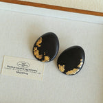 Geometric Ebony Wood & Gold Leaf Earrings - floysun