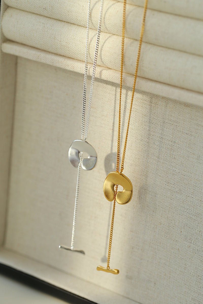 Geometric Layered Necklace with Sculptural Pendant – 18K Gold Vermeil - floysun