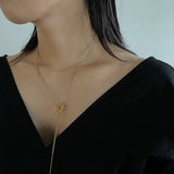 Geometric Layered Necklace with Sculptural Pendant – 18K Gold Vermeil - floysun