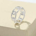 Geometric Link Openwork Band Ring - floysun