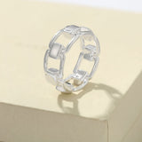 Geometric Link Openwork Band Ring - floysun