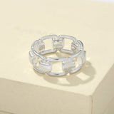 Geometric Link Openwork Band Ring - floysun