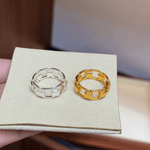 Geometric Link Openwork Band Ring - floysun
