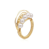 Geometric Series Three - dimensional Multi - layer Pearl Ring - floysun