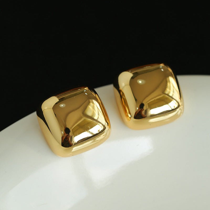 Geometric Square Polished Minimalist Earrings - floysun