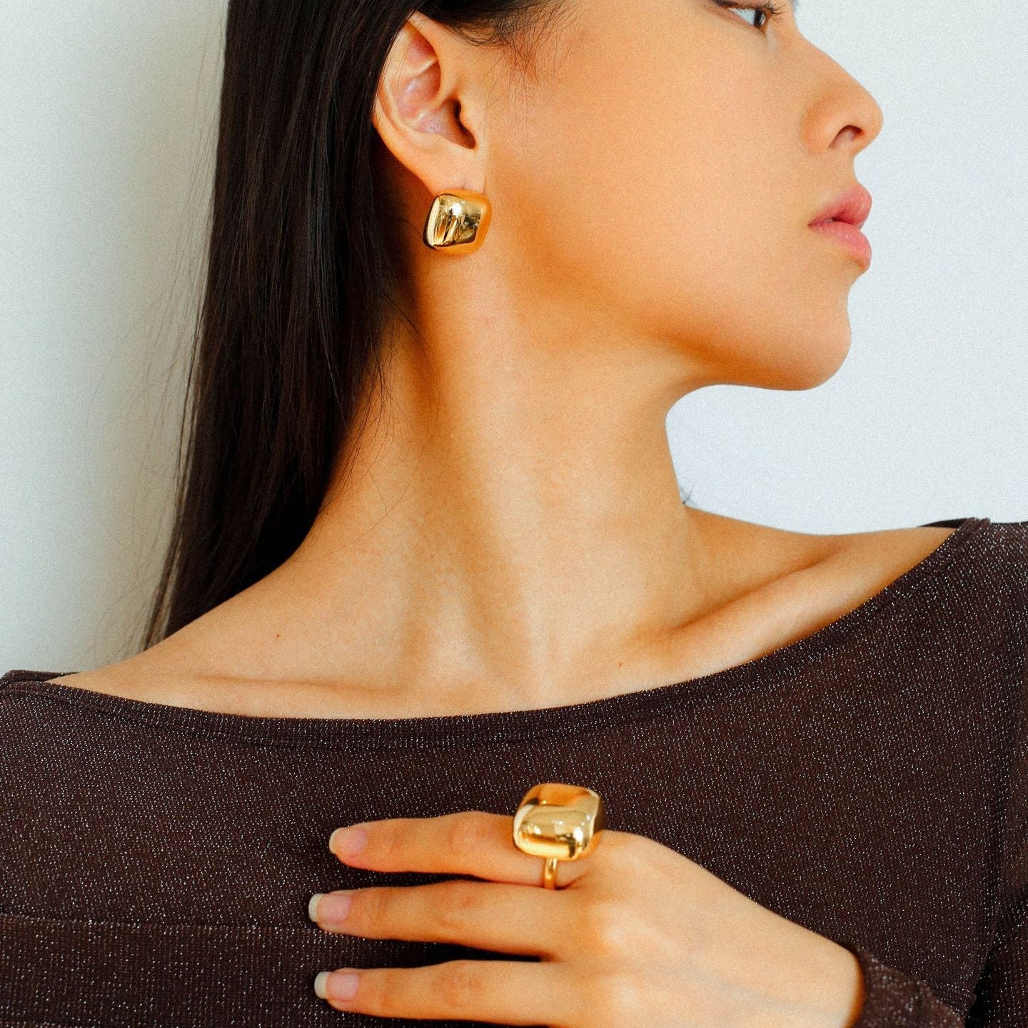 Geometric Square Polished Minimalist Earrings - floysun