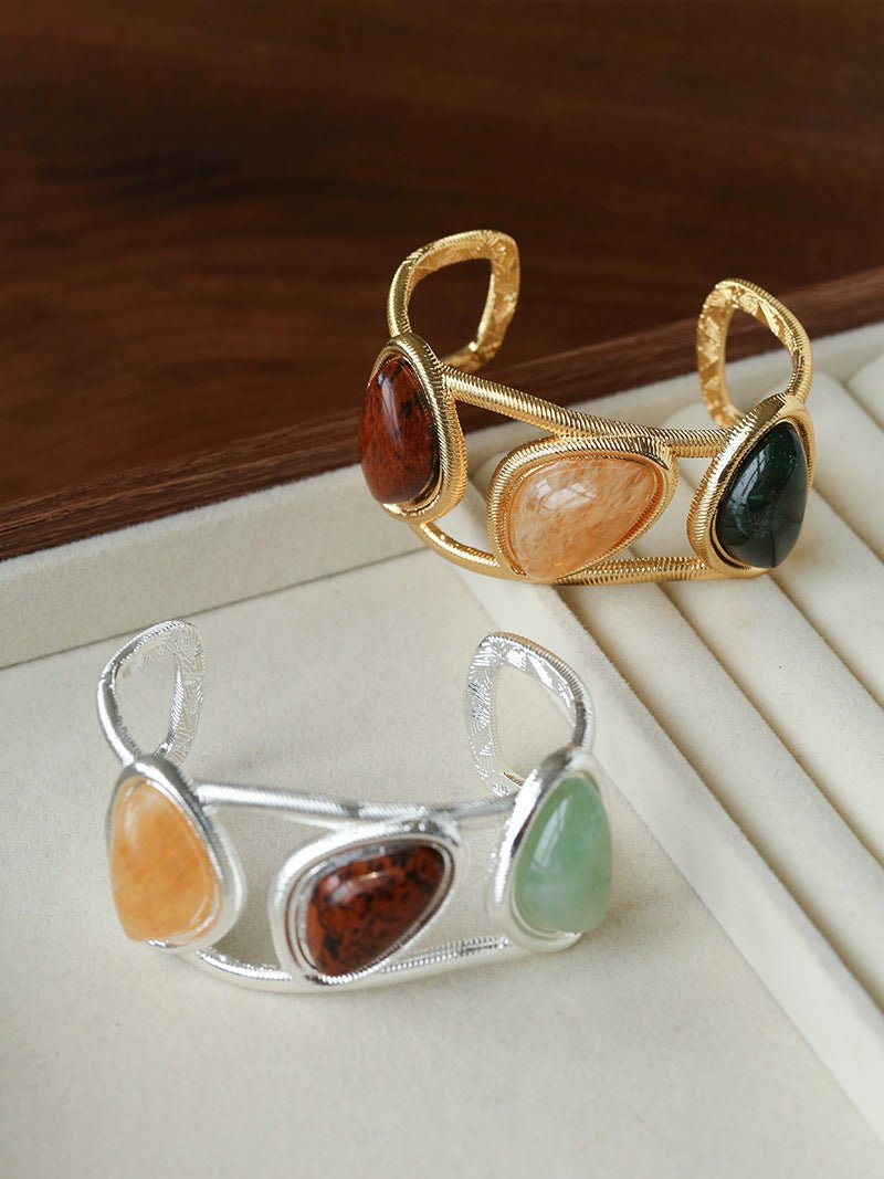 Geometric Stone Cuff Bracelet - floysun