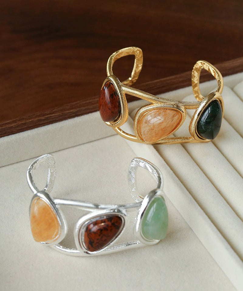 Geometric Stone Cuff Bracelet - floysun