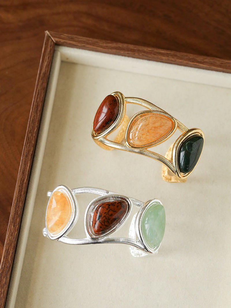 Geometric Stone Cuff Bracelet - floysun