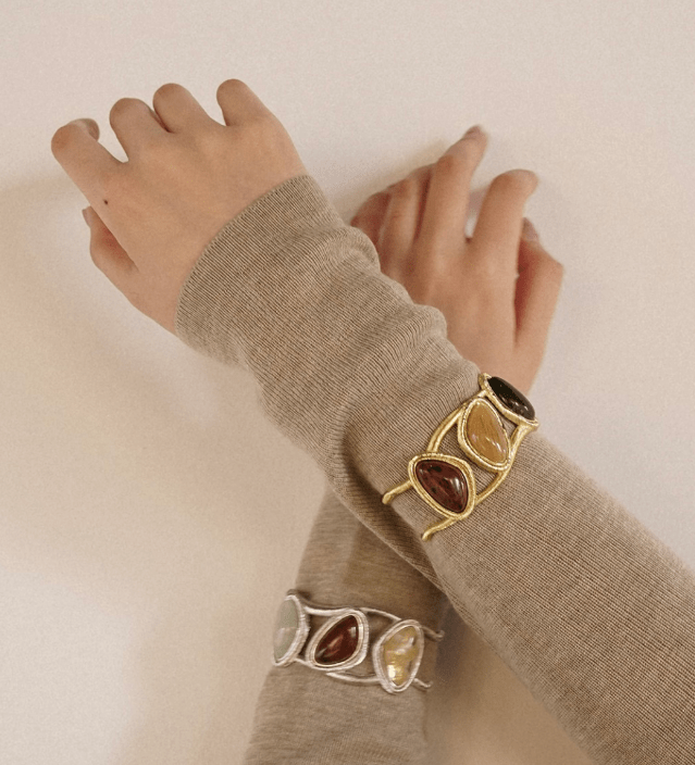 Geometric Stone Cuff Bracelet - floysun