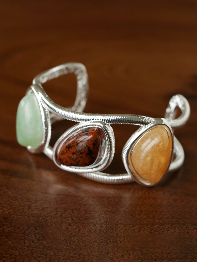 Geometric Stone Cuff Bracelet - floysun