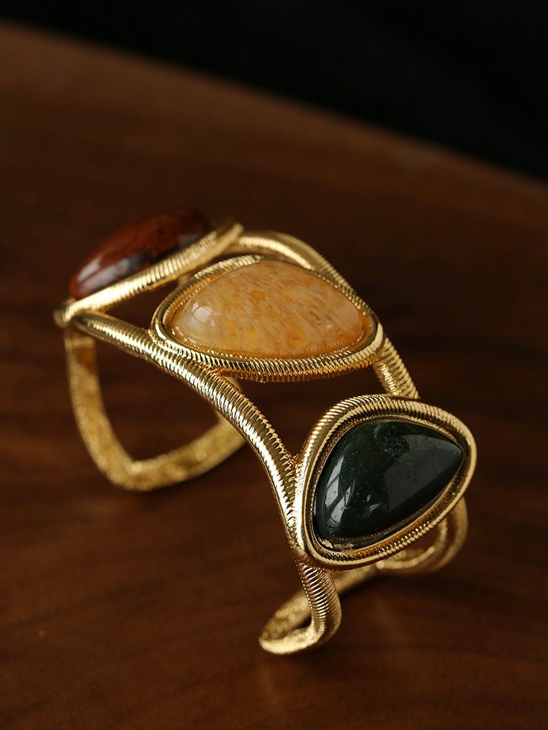 Geometric Stone Cuff Bracelet - floysun