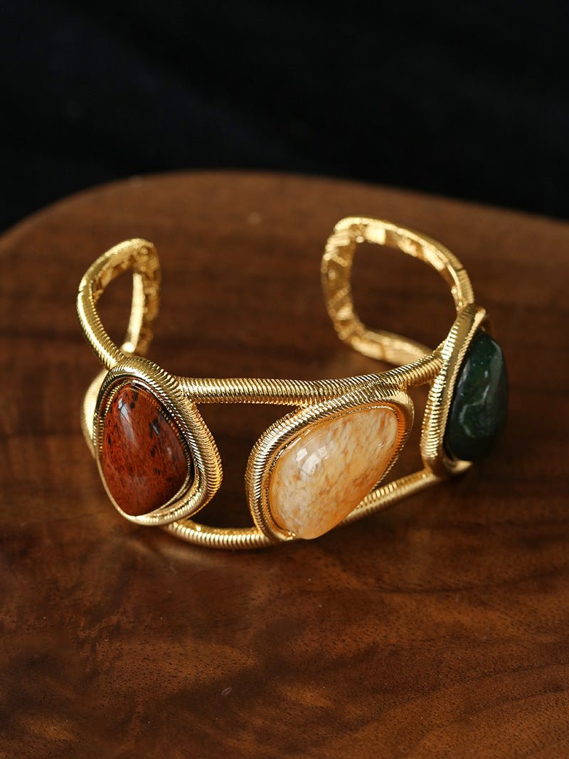 Geometric Stone Cuff Bracelet - floysun