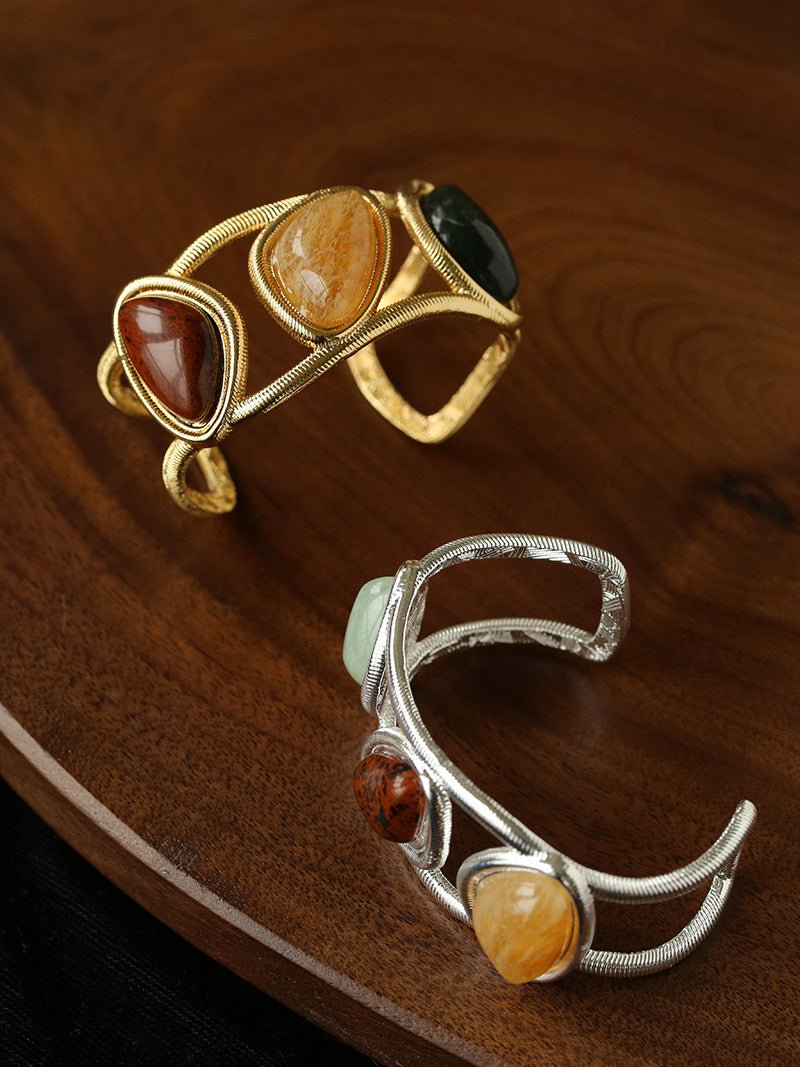 Geometric Stone Cuff Bracelet - floysun
