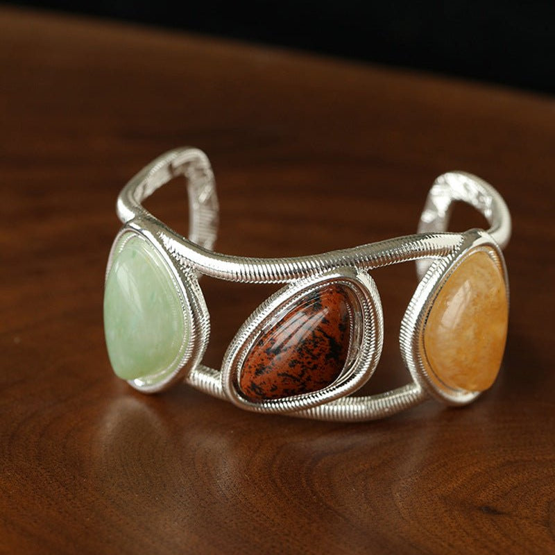 Geometric Stone Cuff Bracelet - floysun