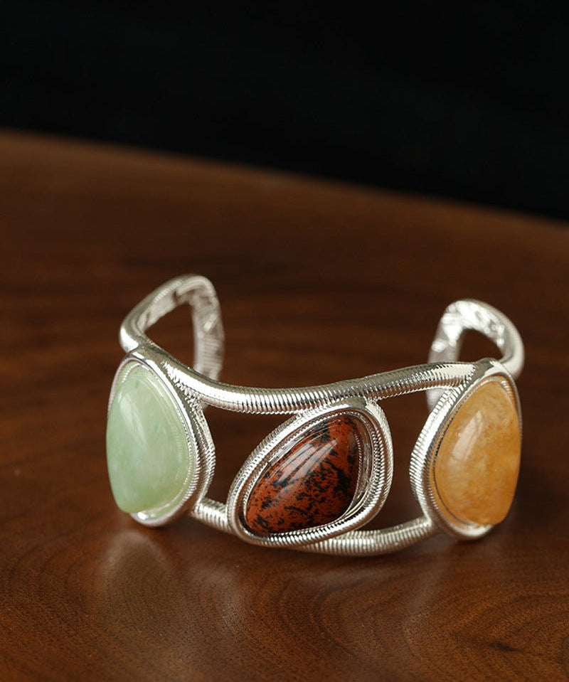 Geometric Stone Cuff Bracelet - floysun