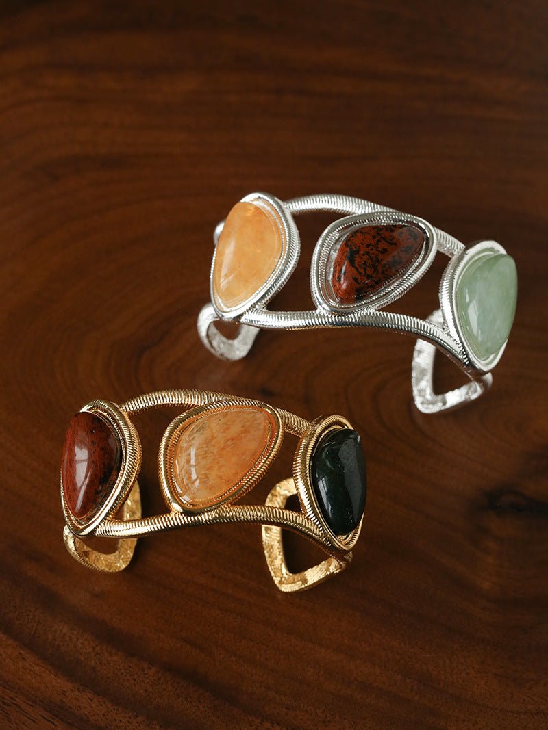 Geometric Stone Cuff Bracelet - floysun