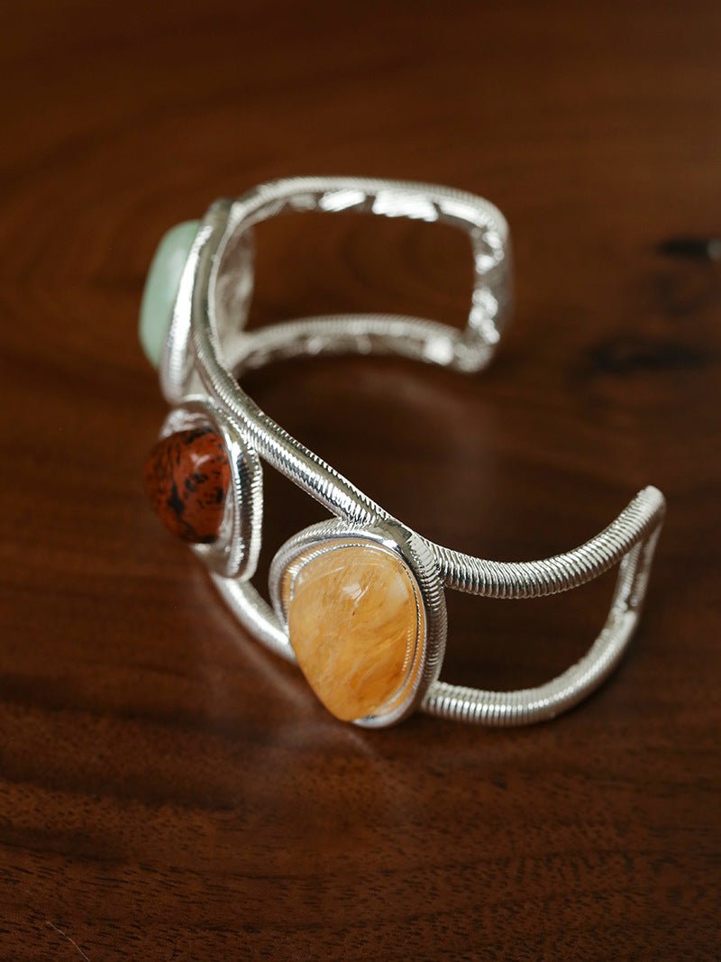 Geometric Stone Cuff Bracelet - floysun