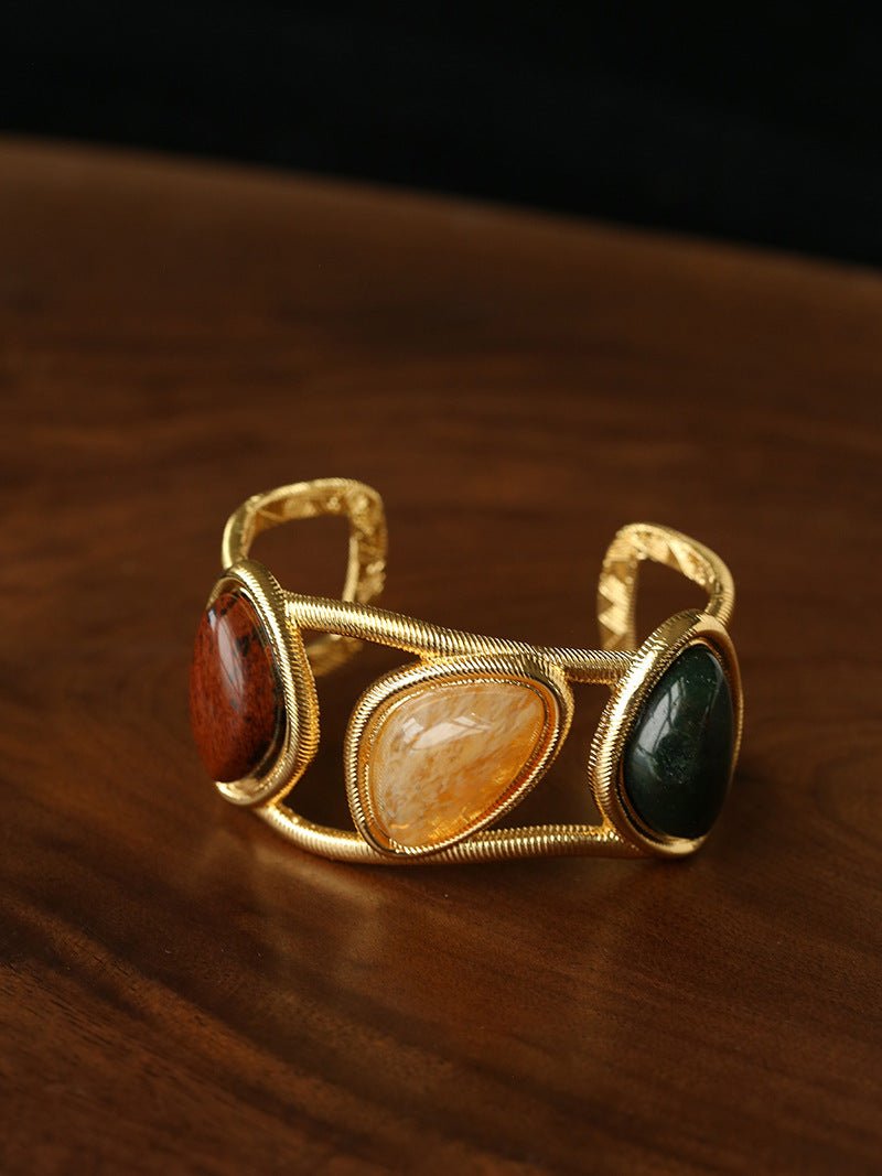 Geometric Stone Cuff Bracelet - floysun