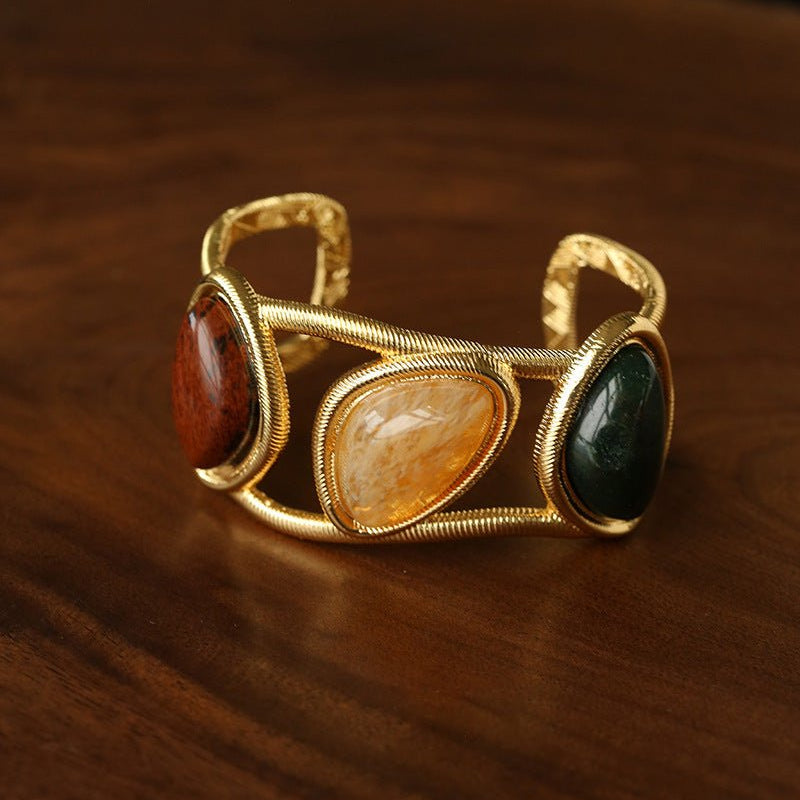 Geometric Stone Cuff Bracelet - floysun