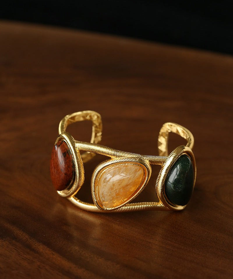 Geometric Stone Cuff Bracelet - floysun
