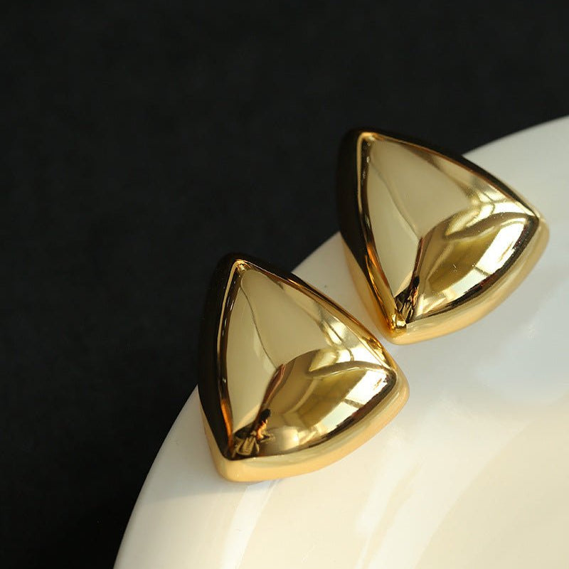 Geometric Triangle Polished Minimalist Earrings - floysun