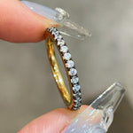 Georgian-Style Black & Gold Moissanite Eternity Band Ring - floysun