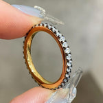 Georgian-Style Black & Gold Moissanite Eternity Band Ring - floysun