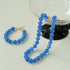 Glacier Blue Onyx Small Fresh Beaded Necklace - floysun
