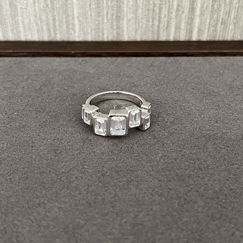 Glacier Irregular Sugar Cube 925 Sterling Silver Statement Ring - floysun