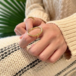 Glamorous Adjustable Oval Rings - Gold - floysun