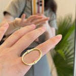 Glamorous Adjustable Oval Rings - Gold - floysun
