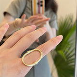 Glamorous Adjustable Oval Rings - Gold - floysun