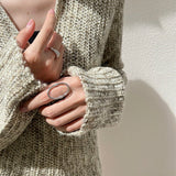 Glamorous Adjustable Oval Rings - Silver - floysun